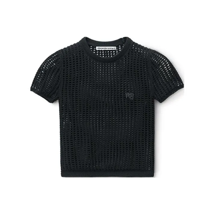 Alexander Wang SS24 Стандартная T-рубашка Женская Черная