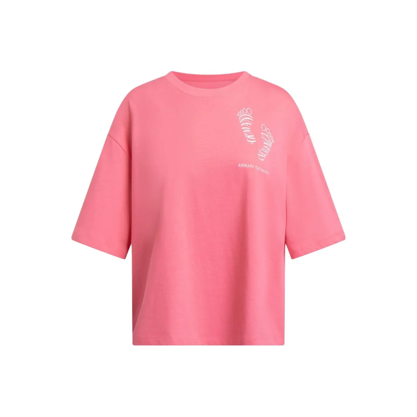 ARMANI EXCHANGEAE SS24 Drop Shoulder Sleeve T Shirt Women's Pink
