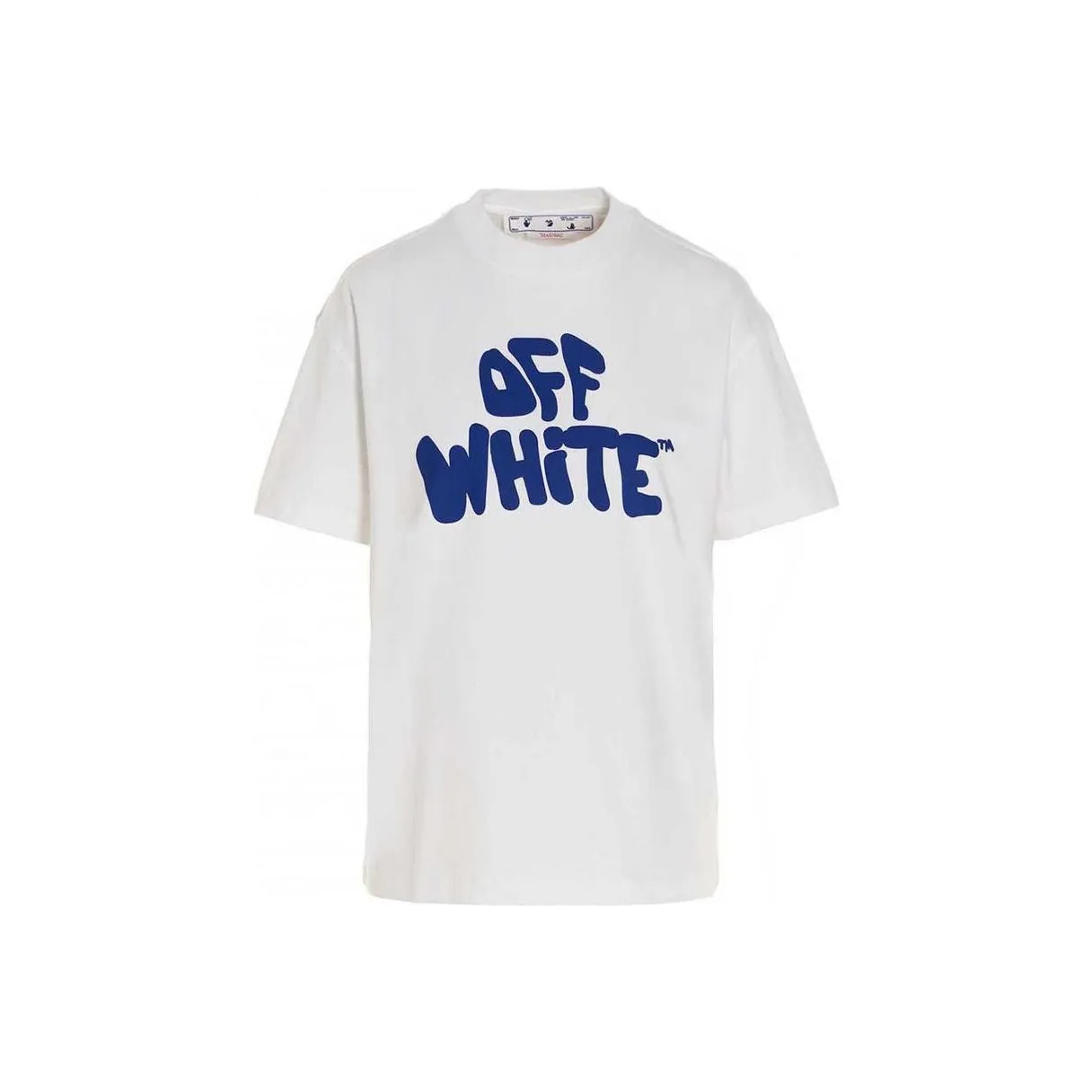 OFF WHITE Women's 70s Type Logo Casual S/S T shirt White/Blue