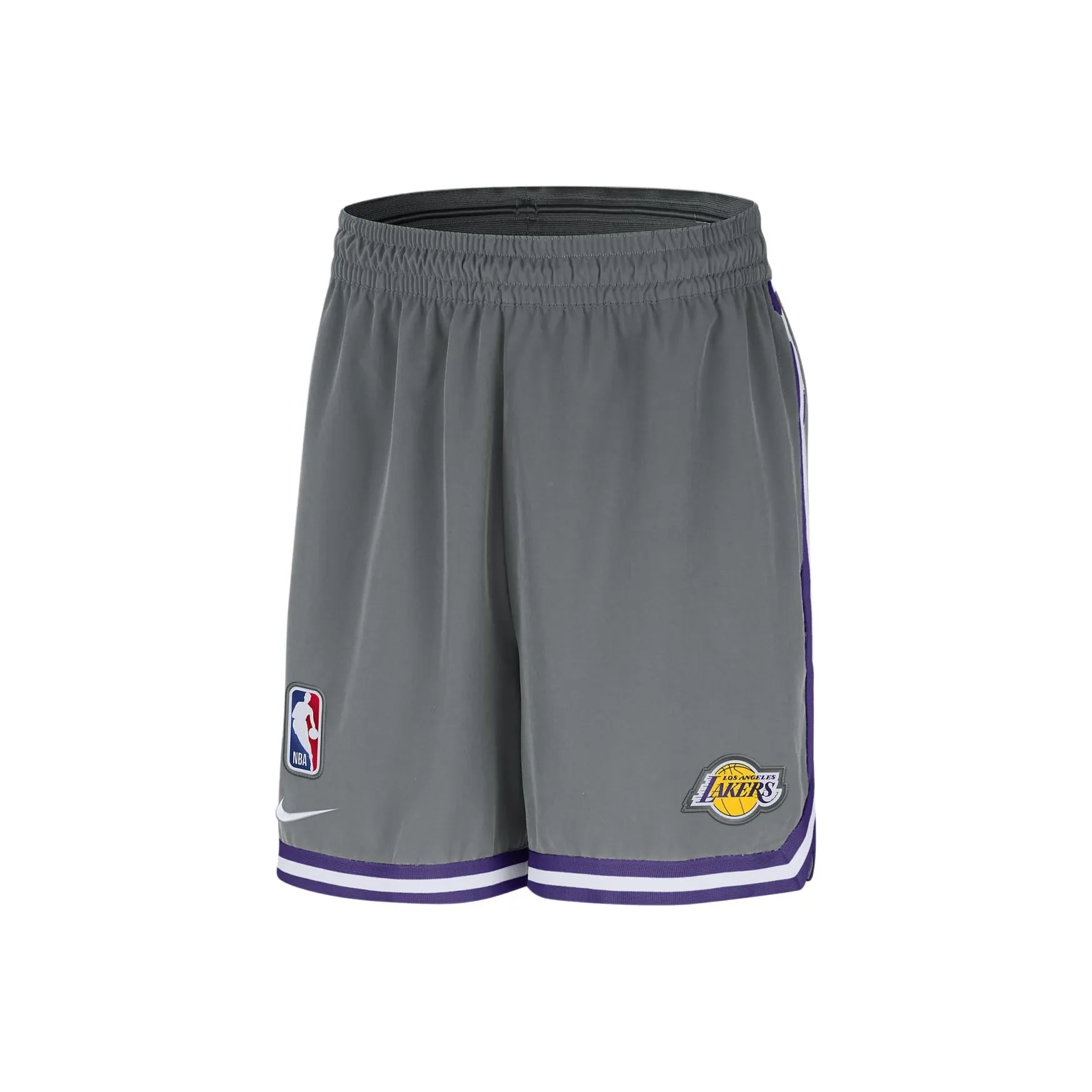 Nike Dri Fit NBA Баскетбольные шорты Мужские Дымчатый серый Все over Фиолетовый белый