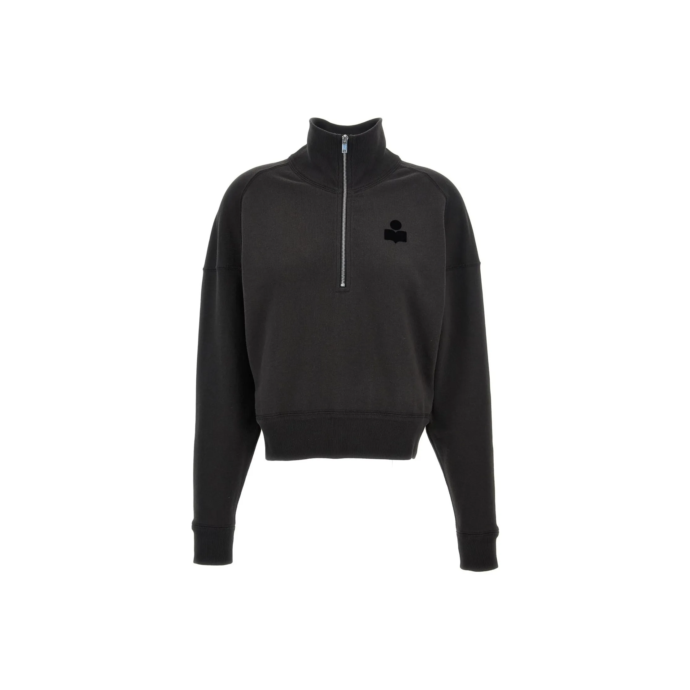 Isabel Marant Étoile Ross Logo Flocked Zip Up Sweatshirt