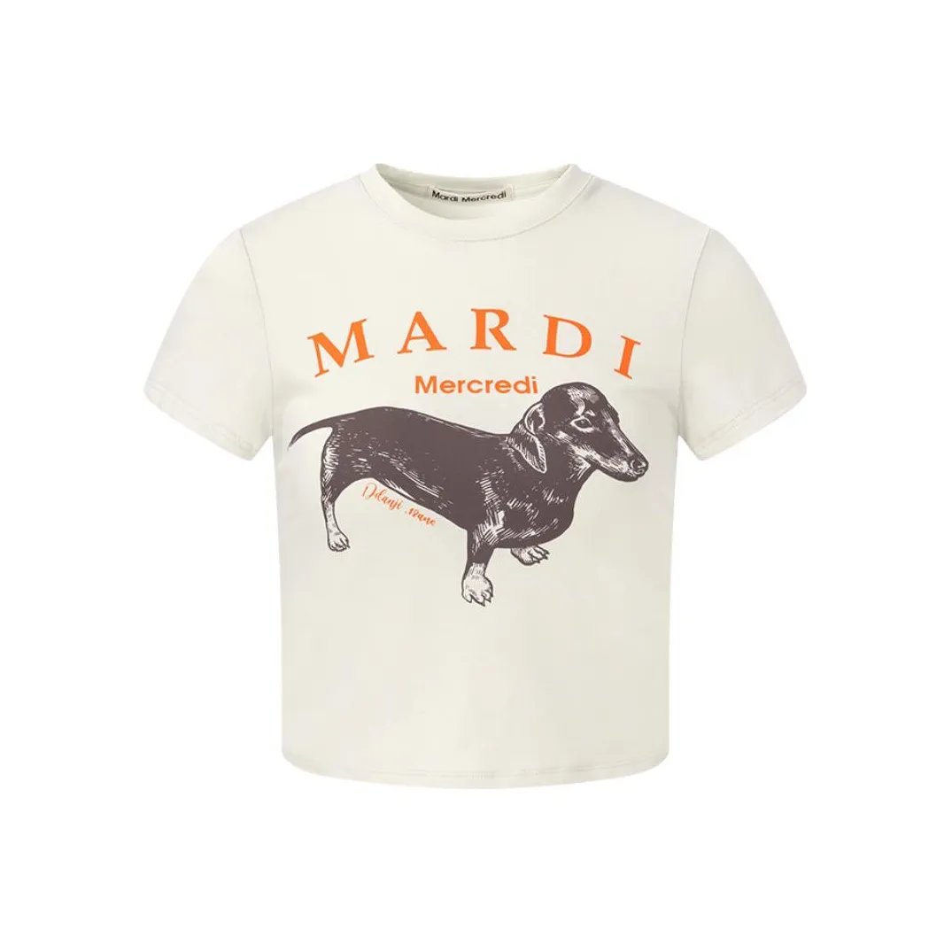 MARDI MERCREDI T Shirt Women's Light Beige Green