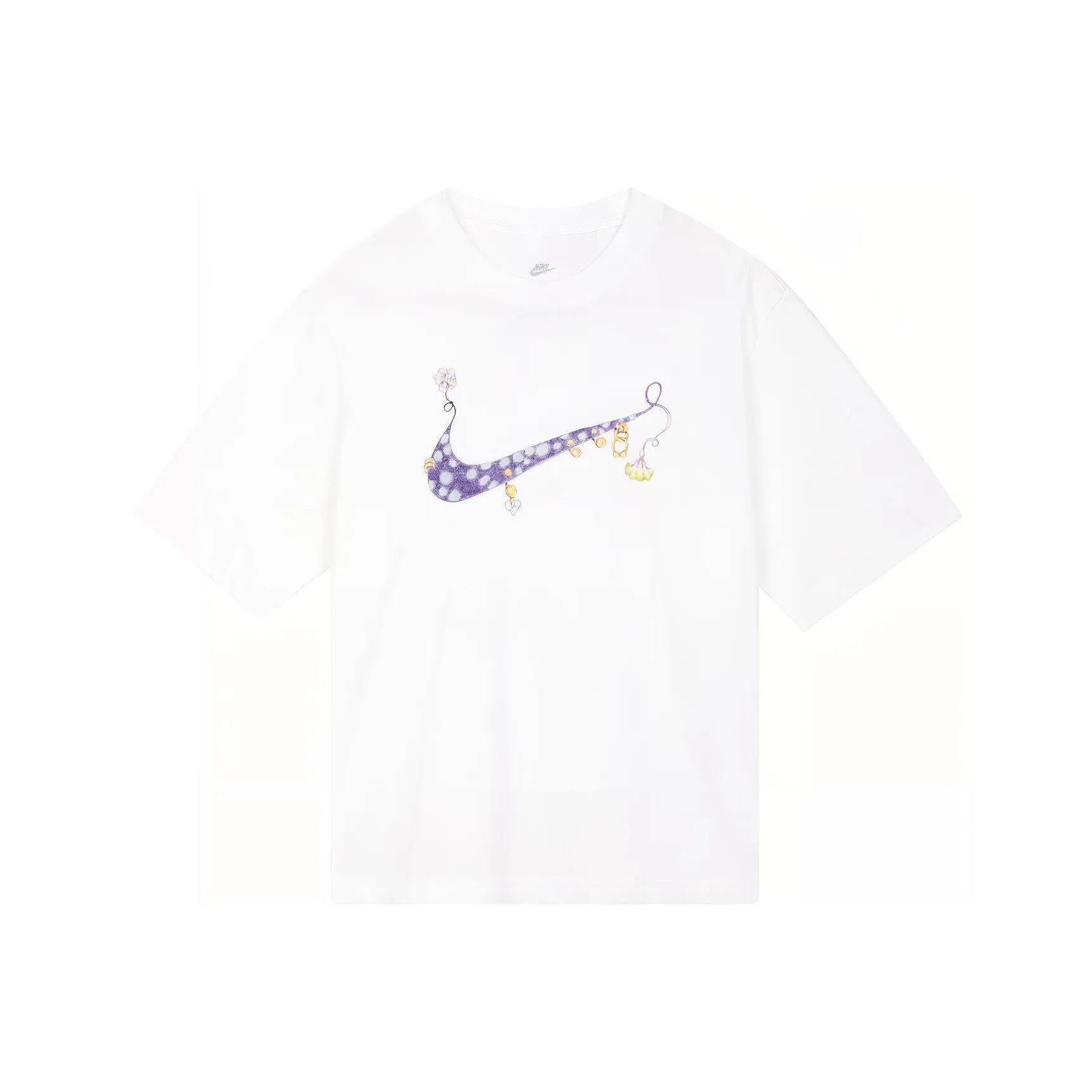 Nike Women'ss Hand-Drawn Print Crewneck T-Shirt White