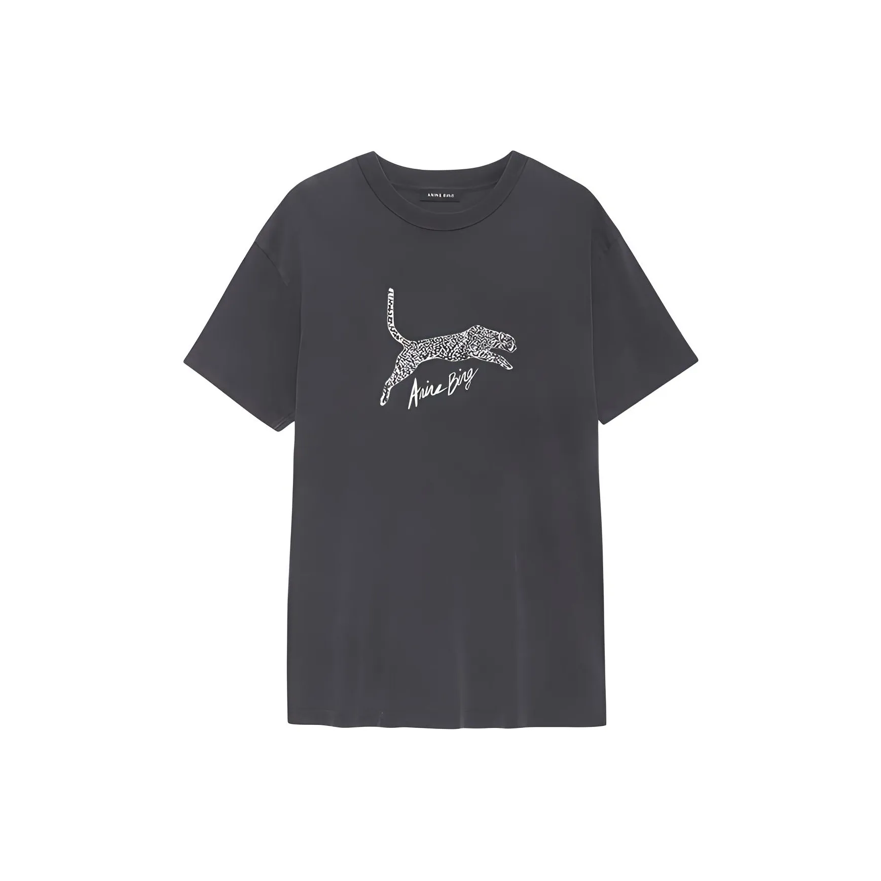 Anine Bing Walker Leopard-Logo Faded T-Shirt
