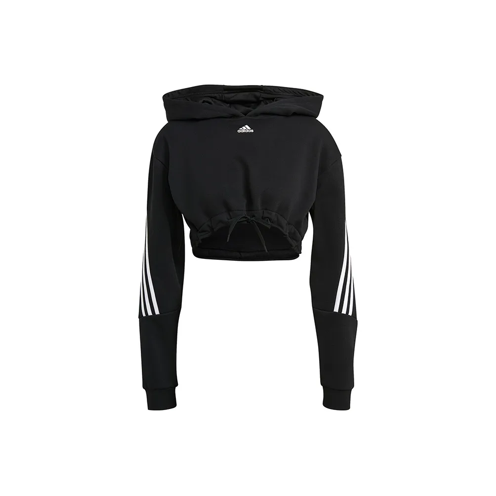 Adidas Crop Hoodie Sweatshirt Women's Black