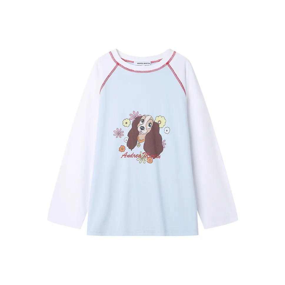 ANDREA MARTIN Реглан-рукав Т-рубашка Женская Синяя