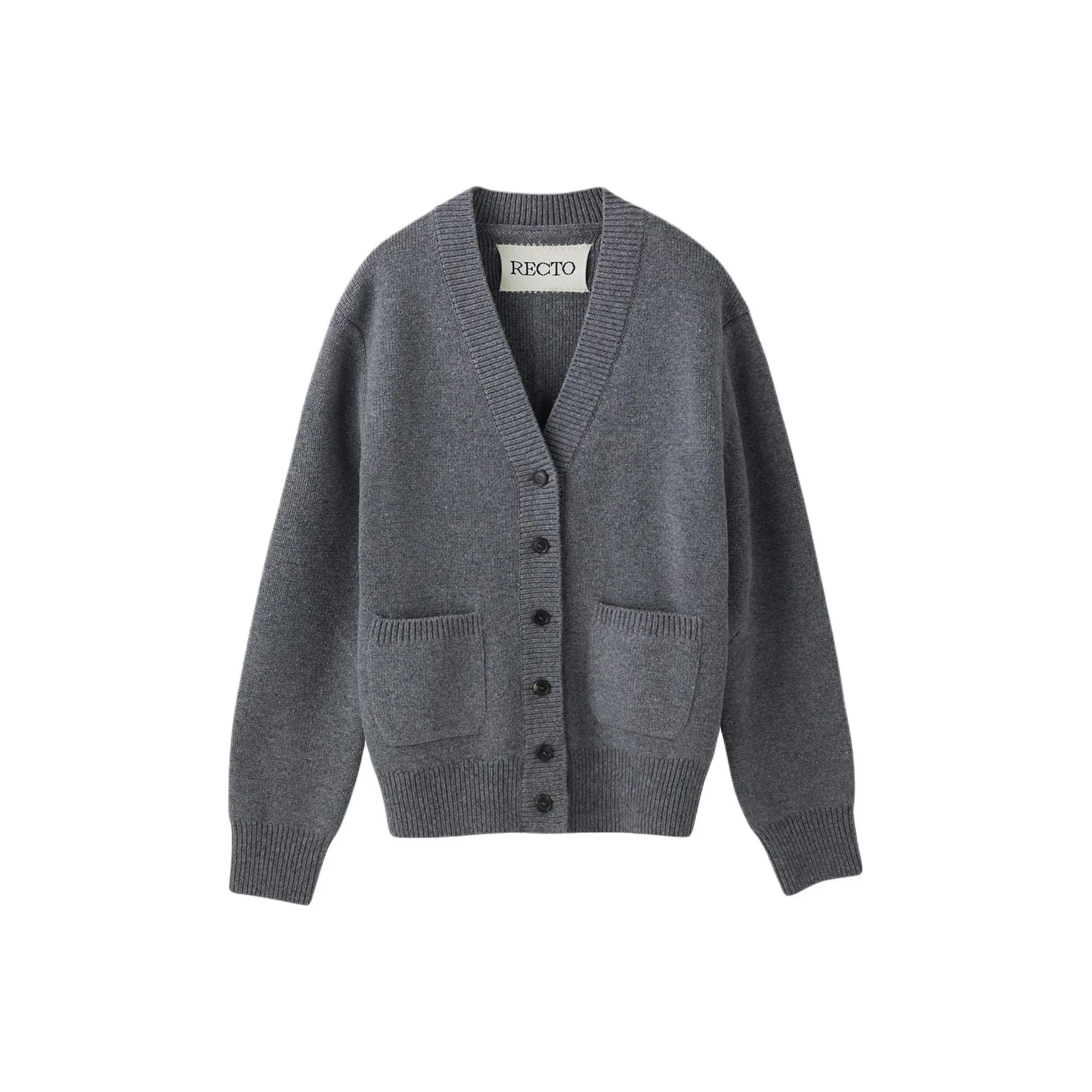 RECTO FW24 Ruth Компактный KNIT Кардиган Свитер Женские Меланж GREY Смешанный цвет Серый