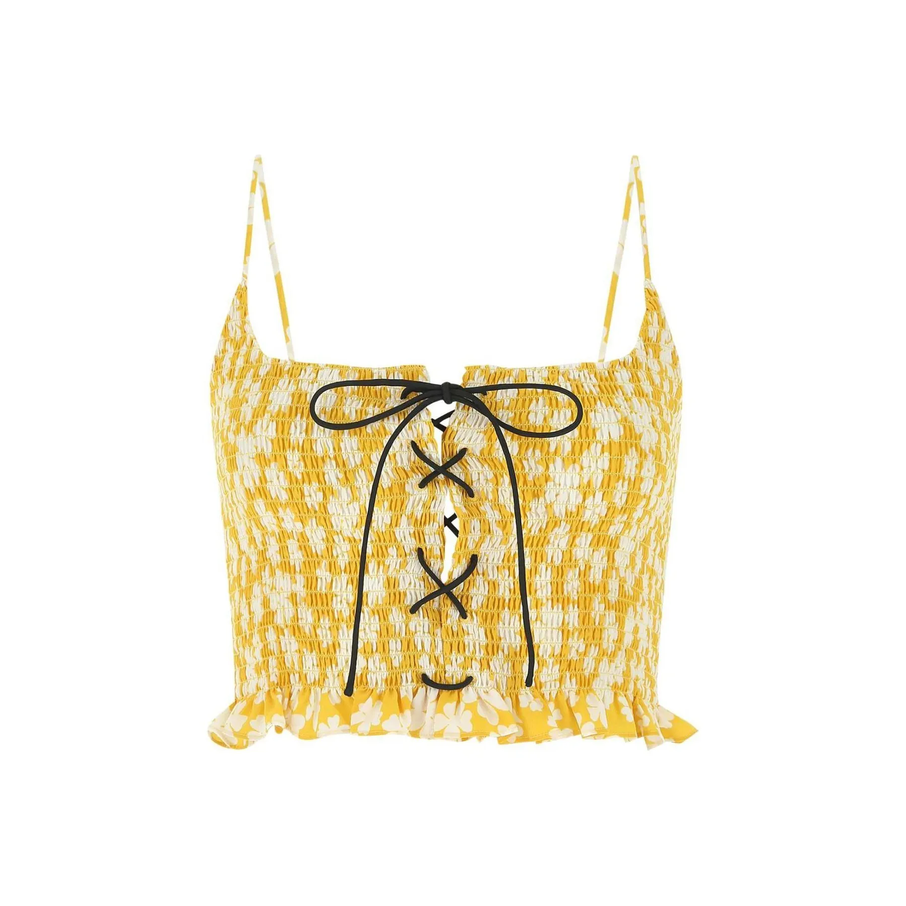 MIU MIU Топ на бретелях Женский Желтый