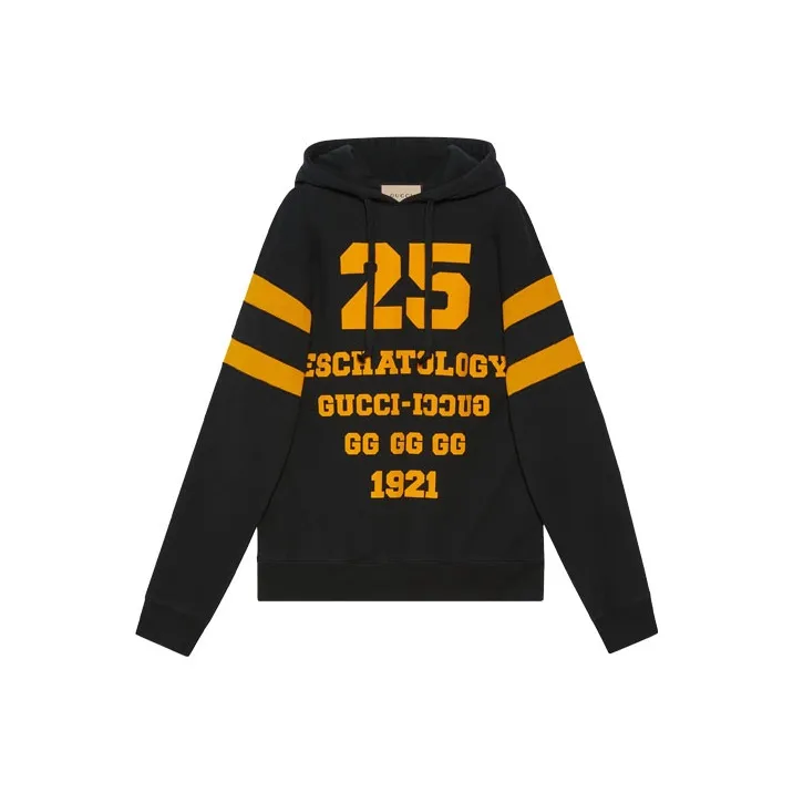 GUCCI Hooded Graphic Sweatshirt Black