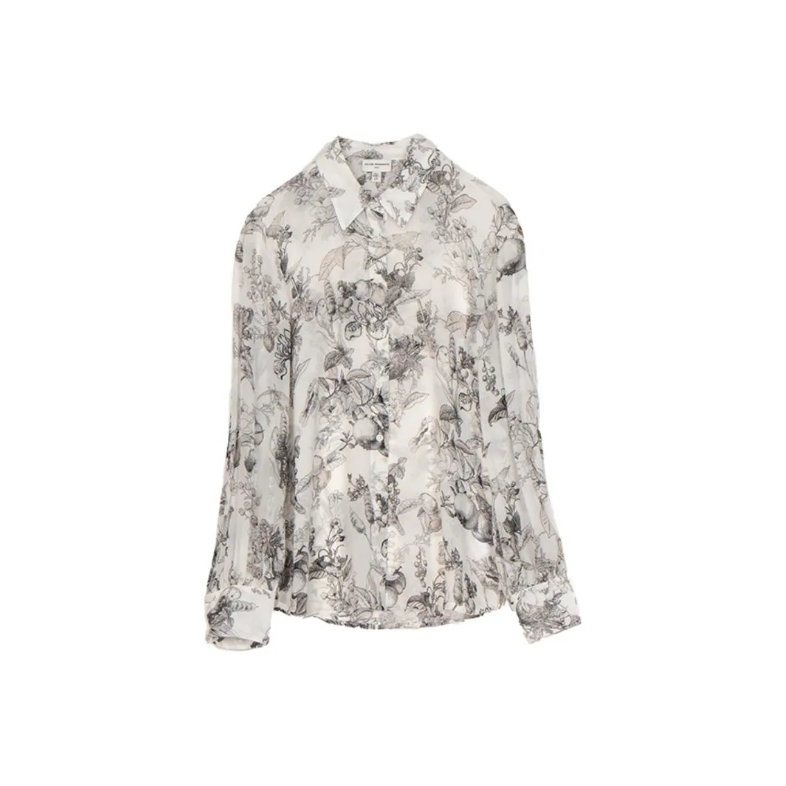 CLUB MONACO Рубашка Женская Черно-Белая с Цветочным Узором
