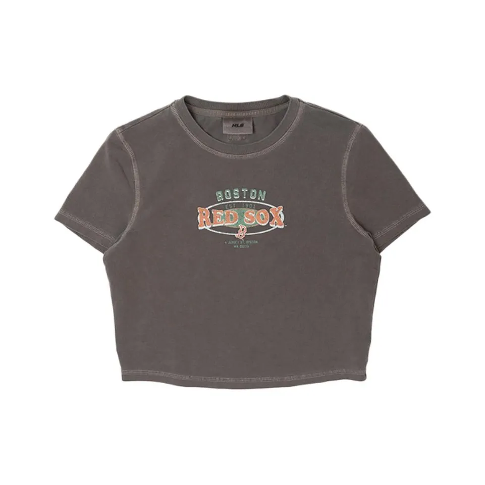 MLB Preppy Style Collection Boston Red Sox T Shirt Women's Light Brown