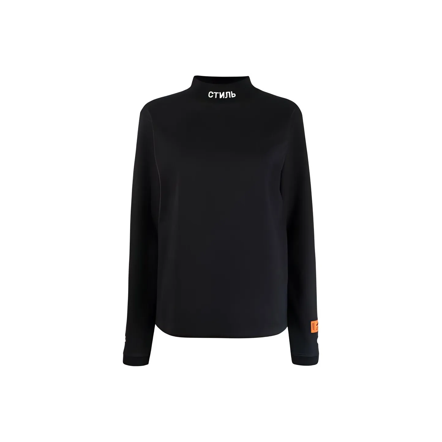 HERON PRESTON Logo Patch Turtleneck Long Sleeve T-Shirt