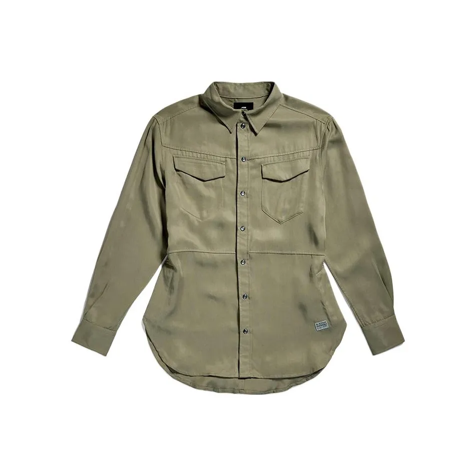 STAR RAW Рубашка Женская Оливково-зеленая