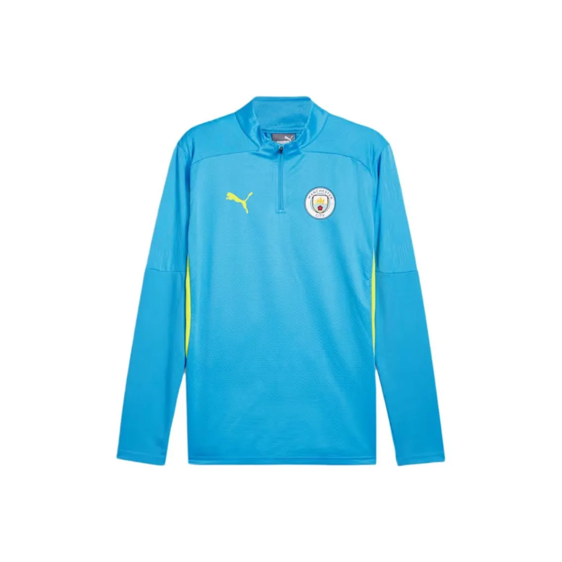 PUMA Manchester City Quarter Zip Футбол Джерси Мужской Синий Желтый