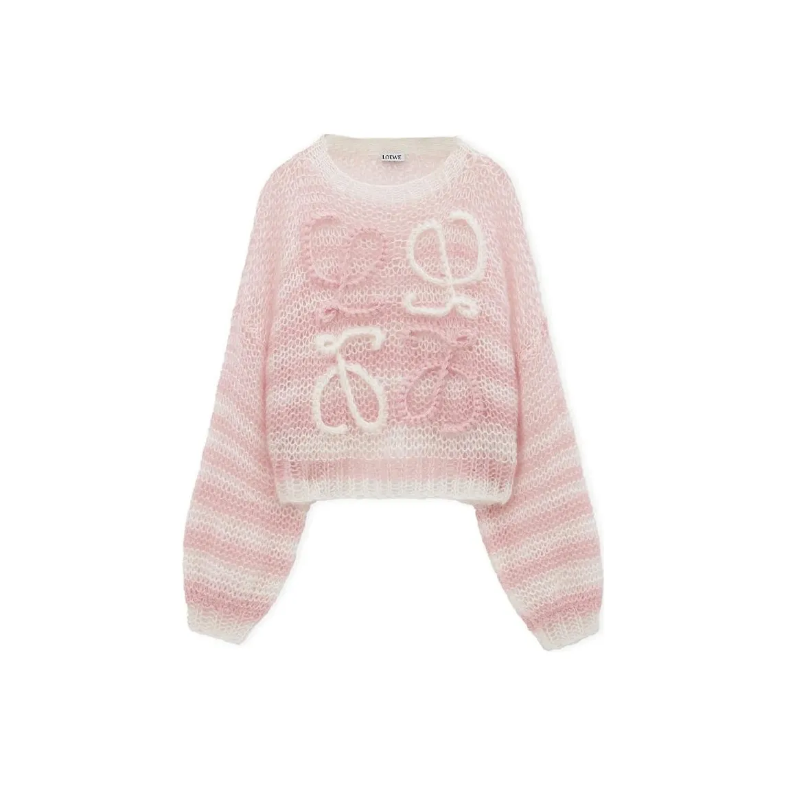 LOEWE Striped Anagram Sweater 'White/Pink'