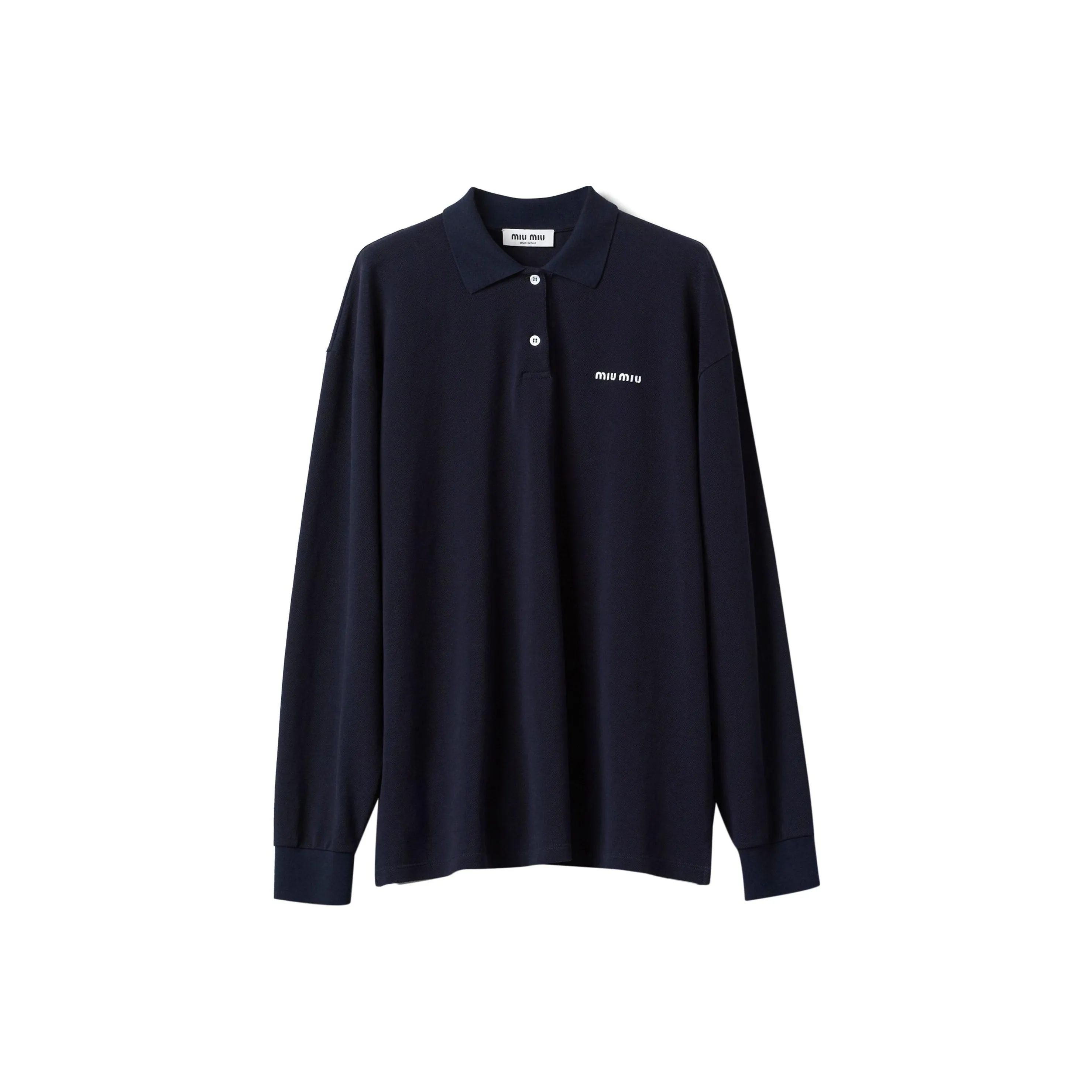 MIU MIU Logo embroidered Piqué Polo Shirt