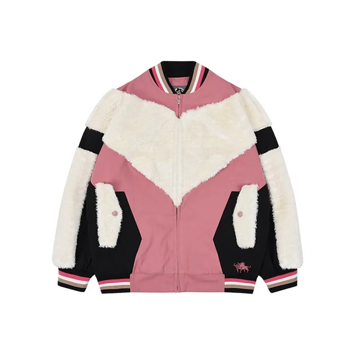 WOOKONG Куртка Женская Розовая Пэчворк