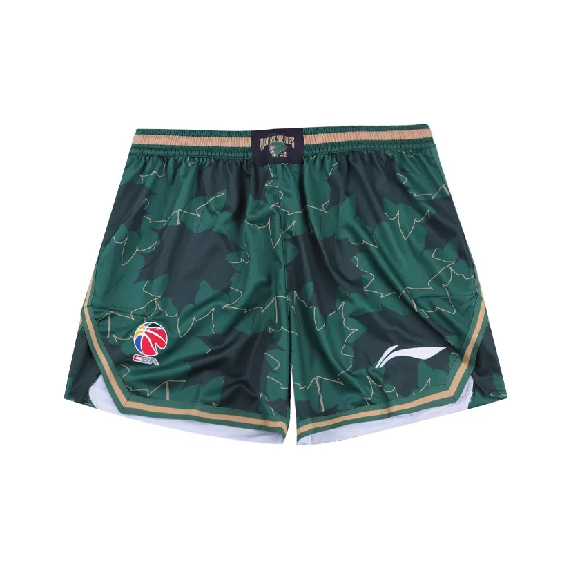 LINING CBA Collection Коллекция Баскетбольные шорты Классическая версия 24 25 Season Nanjing Команда Мужской Эдем Зеленый
