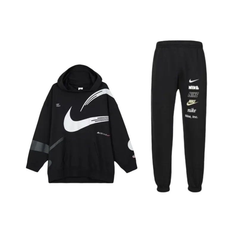 Nike Sweatshirt Set Unisex Black