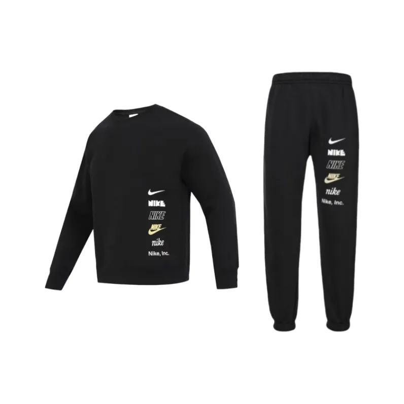 Nike Sweatshirt Set Unisex Black