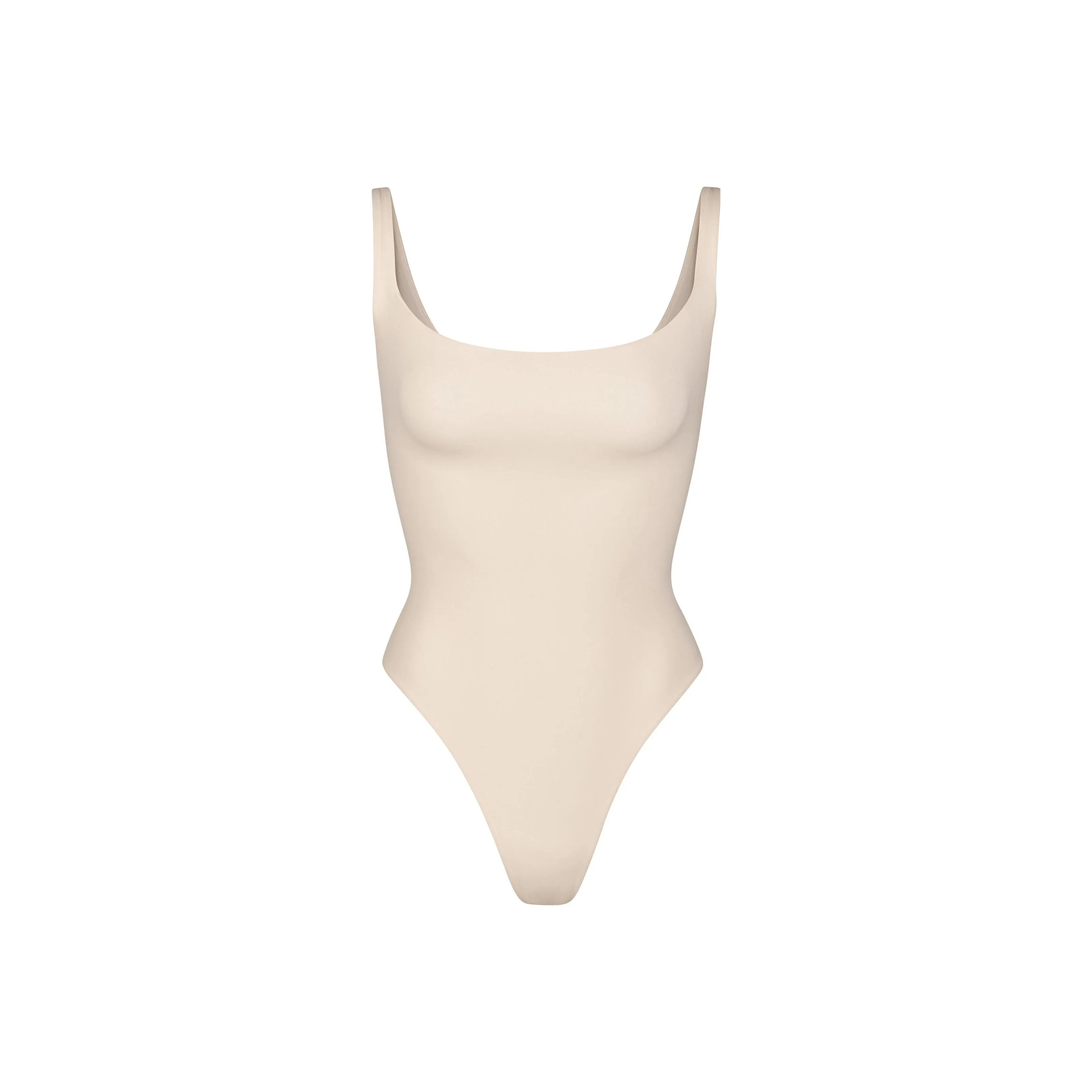 SKIMS FITS EVERYBODY SQUARE NECK BODYSUIT Комбинезон Женский Песочный Песочный