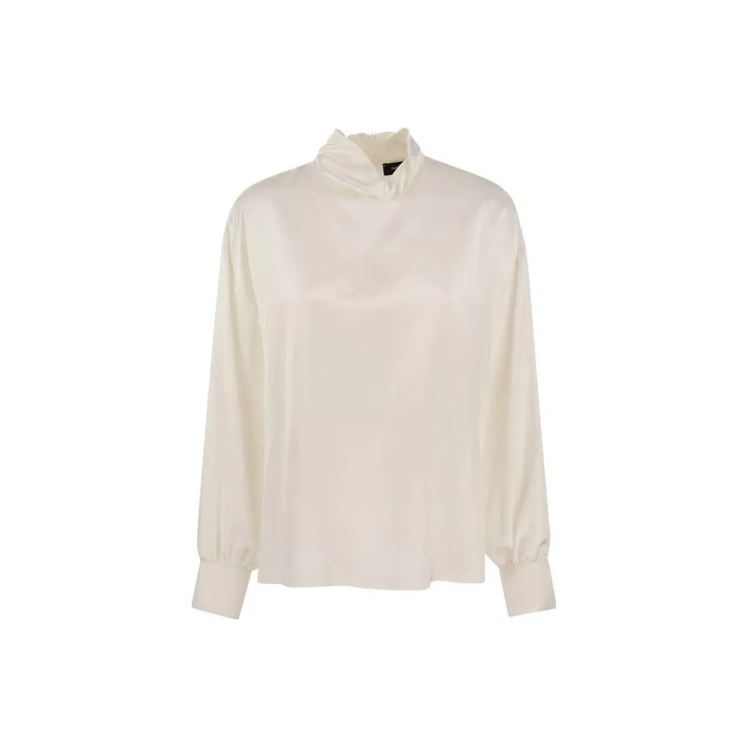 Fabiana Filippi Long Sleeved High Neck Satin Blouse