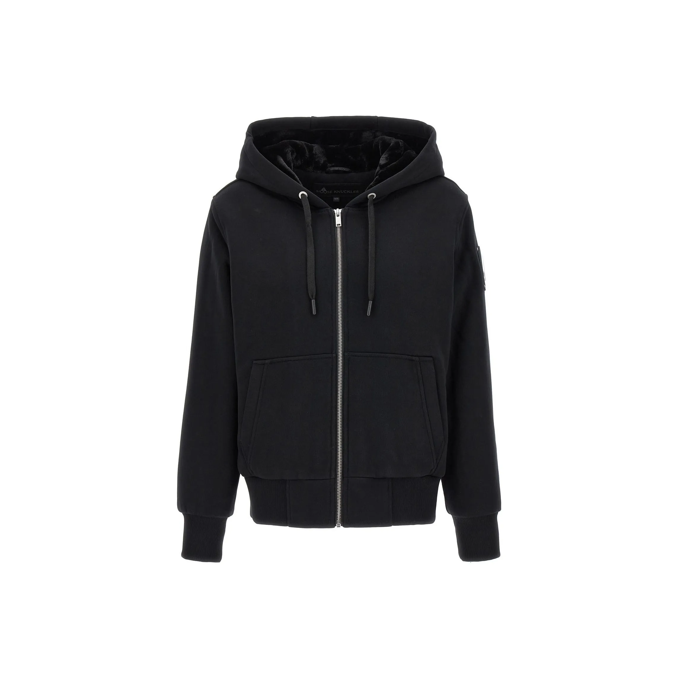 Moose Knuckles Logo patch Faux fur Hoodie
