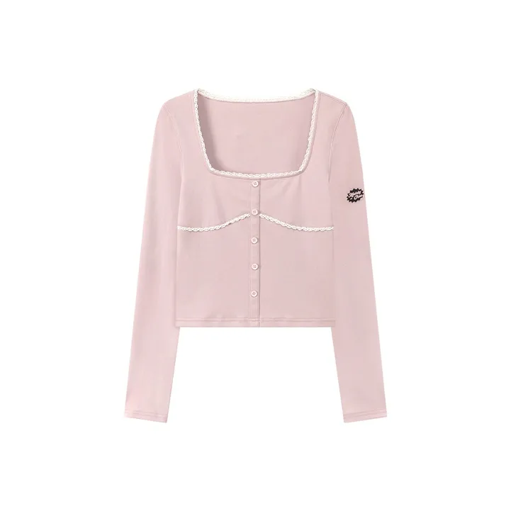 CHUU Серый Розовый Женские T-рубашки