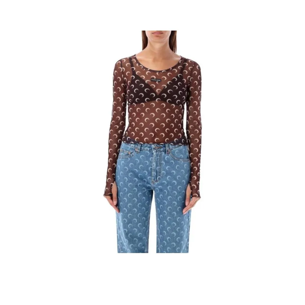 Marine Serre T-Shirts Women's Brown