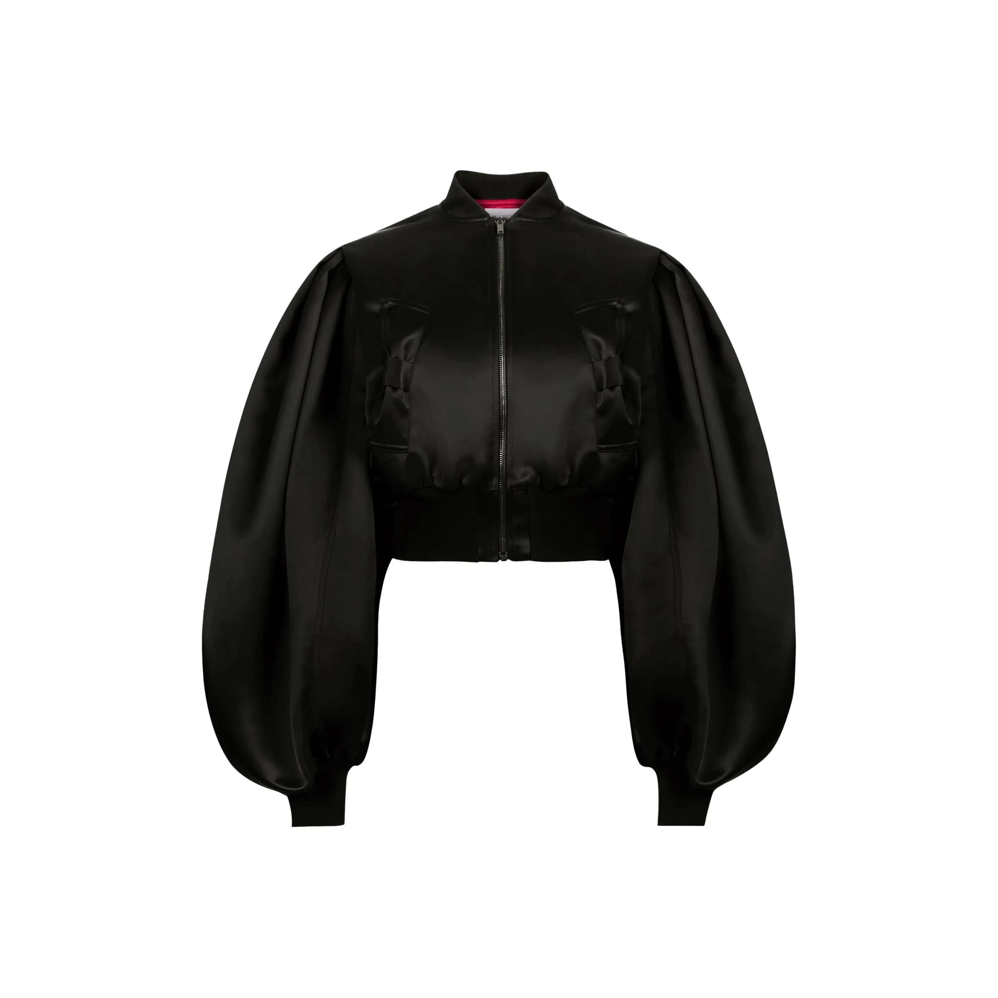 NINA RICCI Cropped Satin Bomber Jacket