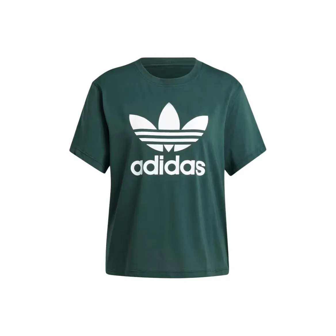 Adidas Originals Adicolor Trefoil SS24 Стандартная T-рубашка Женская Минеральный зеленый