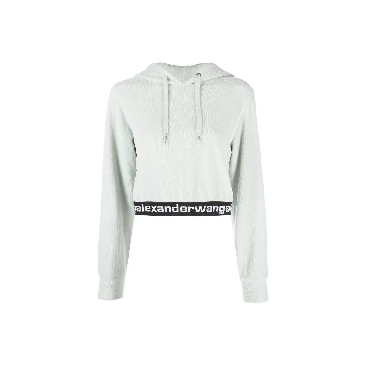 Alexander Wang Logo Cropped Corduroy Hoodie