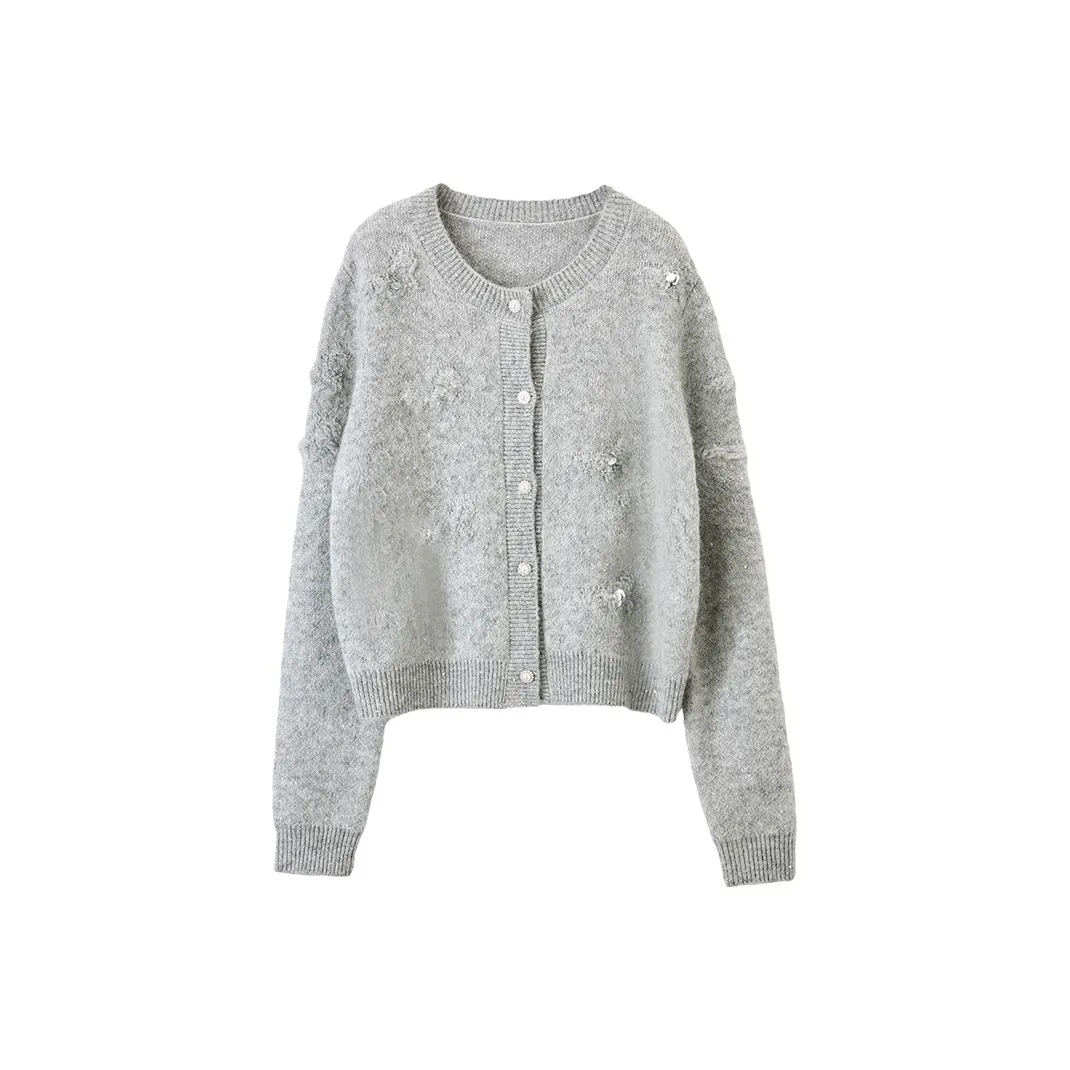 XIANGYING Трикотаж Женский Поэтический Серый