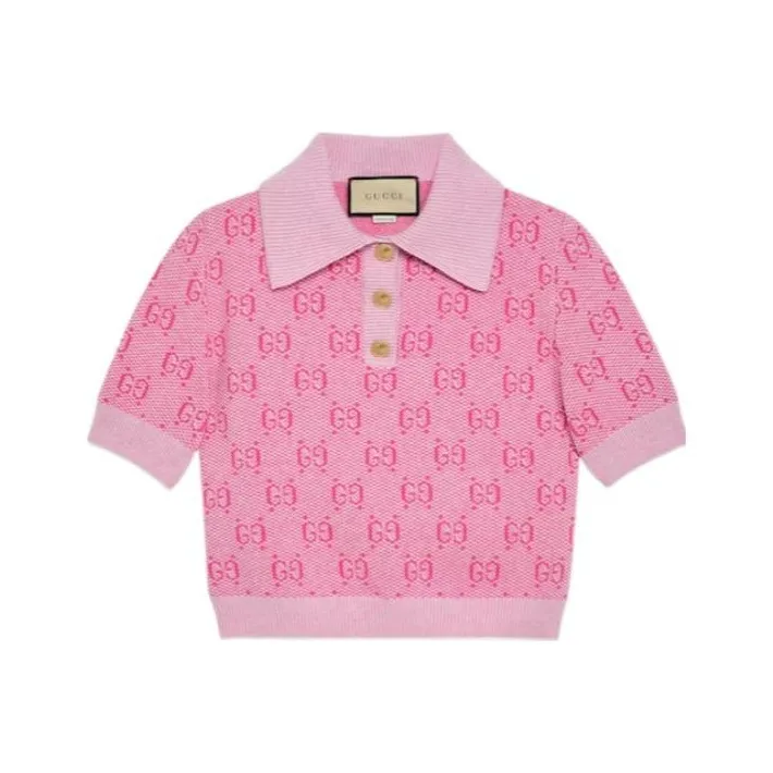 GUCCI Jacquard Polo 'Pink'