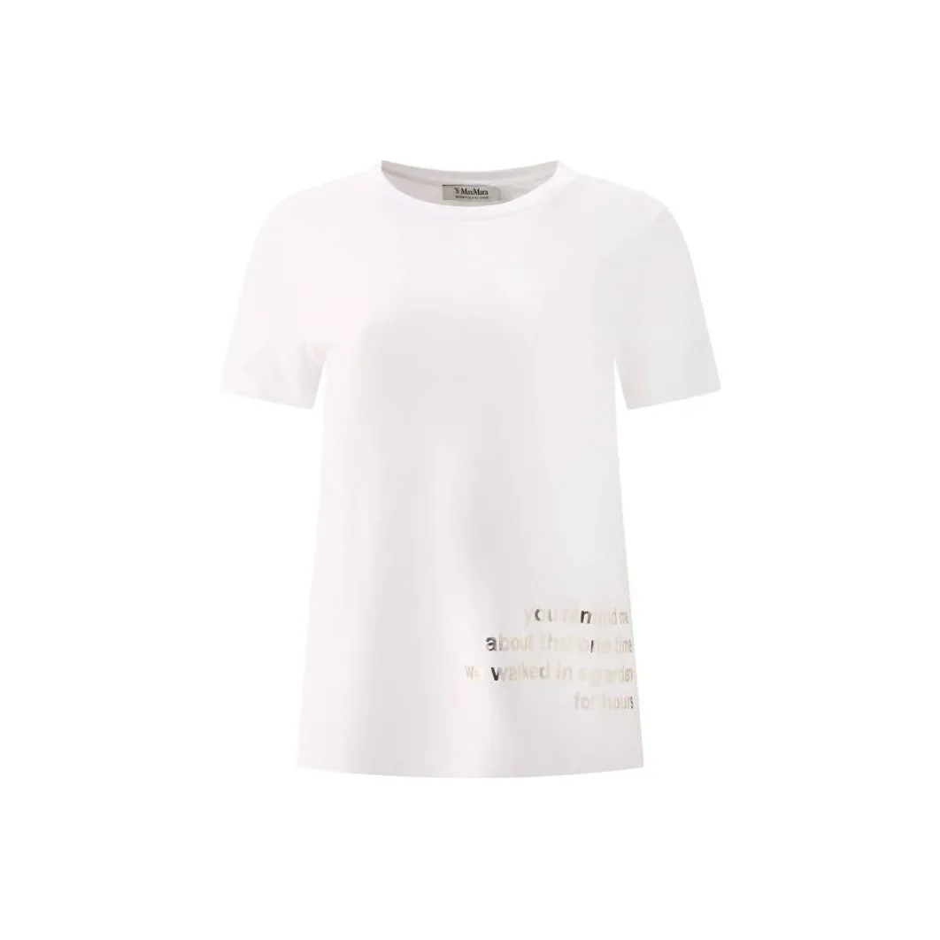 'S MAX MARA Slogan Printed Crewneck T Shirt