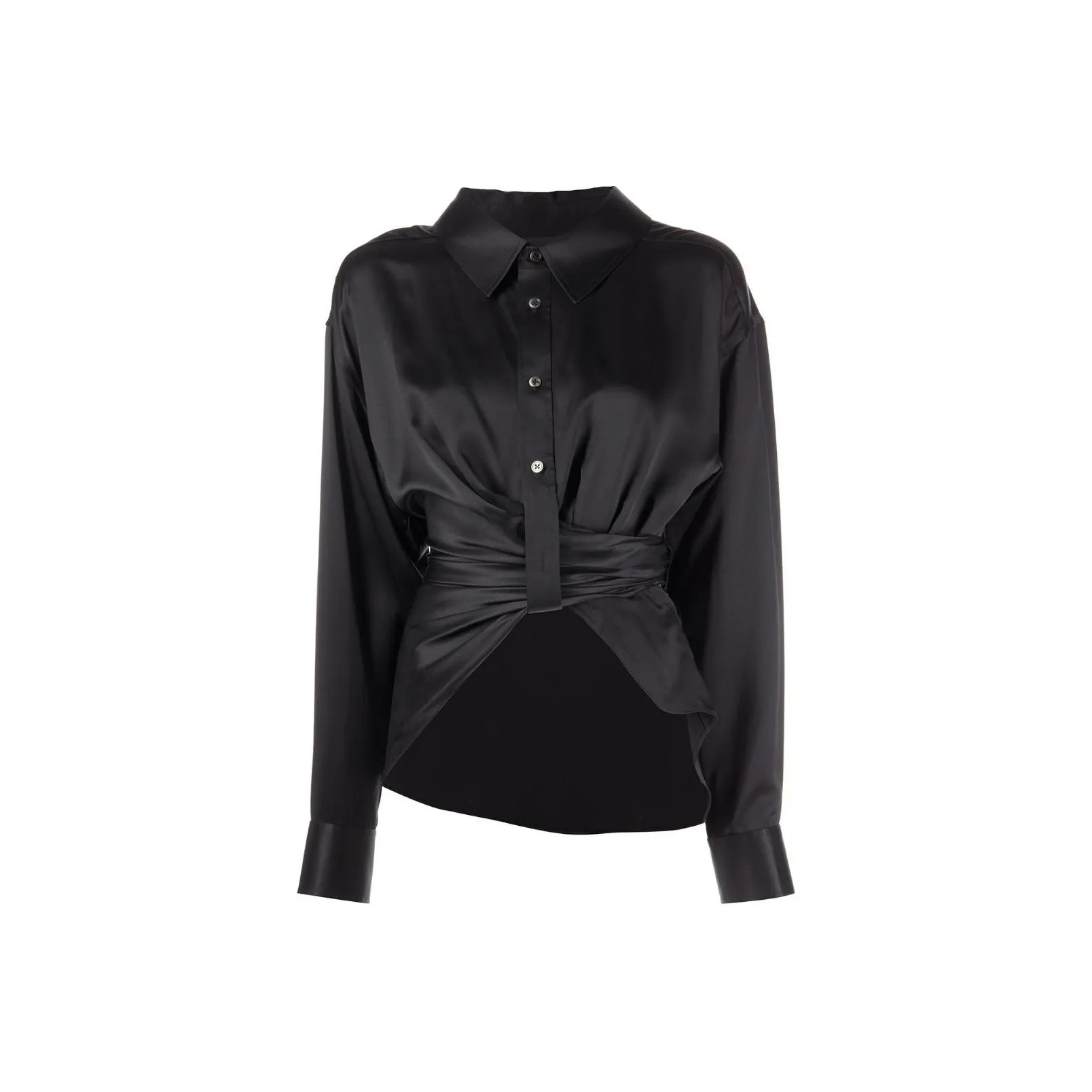 Alexander Wang Threaded Placket Button Up Shirt Black