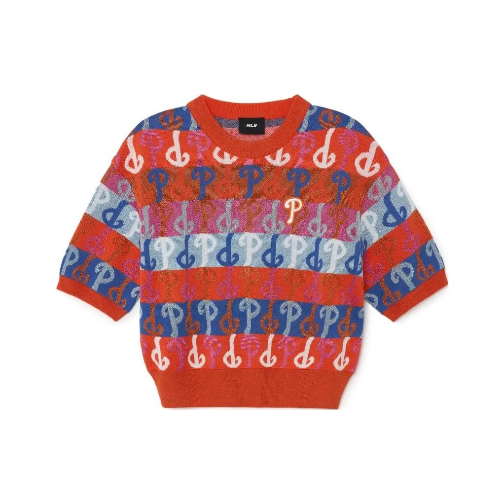 Mlb Base Logo Philadelphia Команда Трикотаж Женские Красный