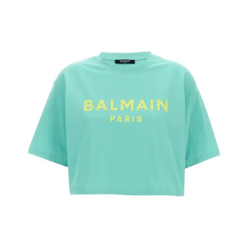 BALMAIN Зеленые Женские Футболки
