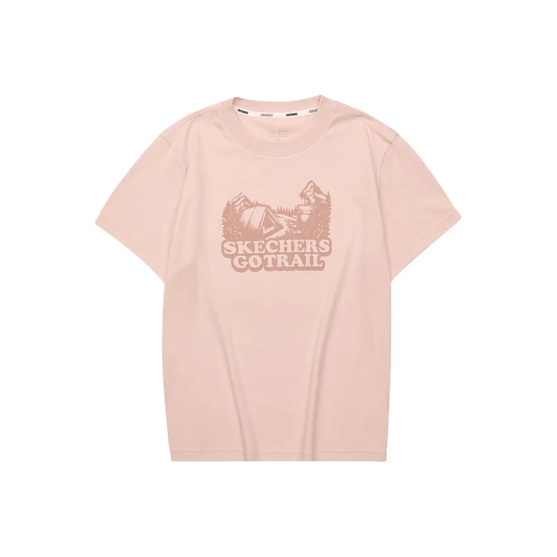 Skechers Drop Shoulder Sleeve T Shirt Women's Peach Pink