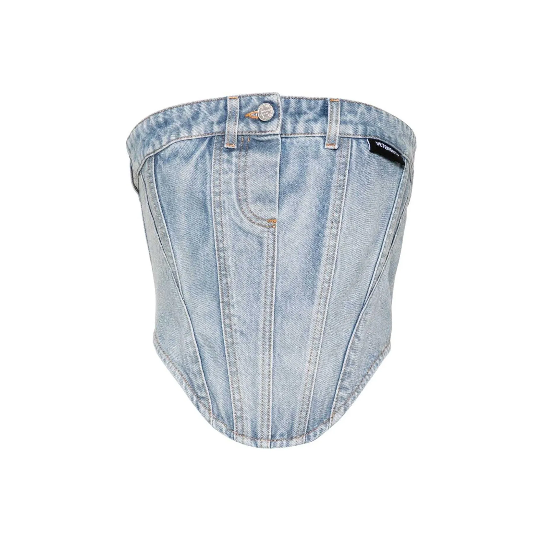 Vetements Sleeveless Denim Corset Top