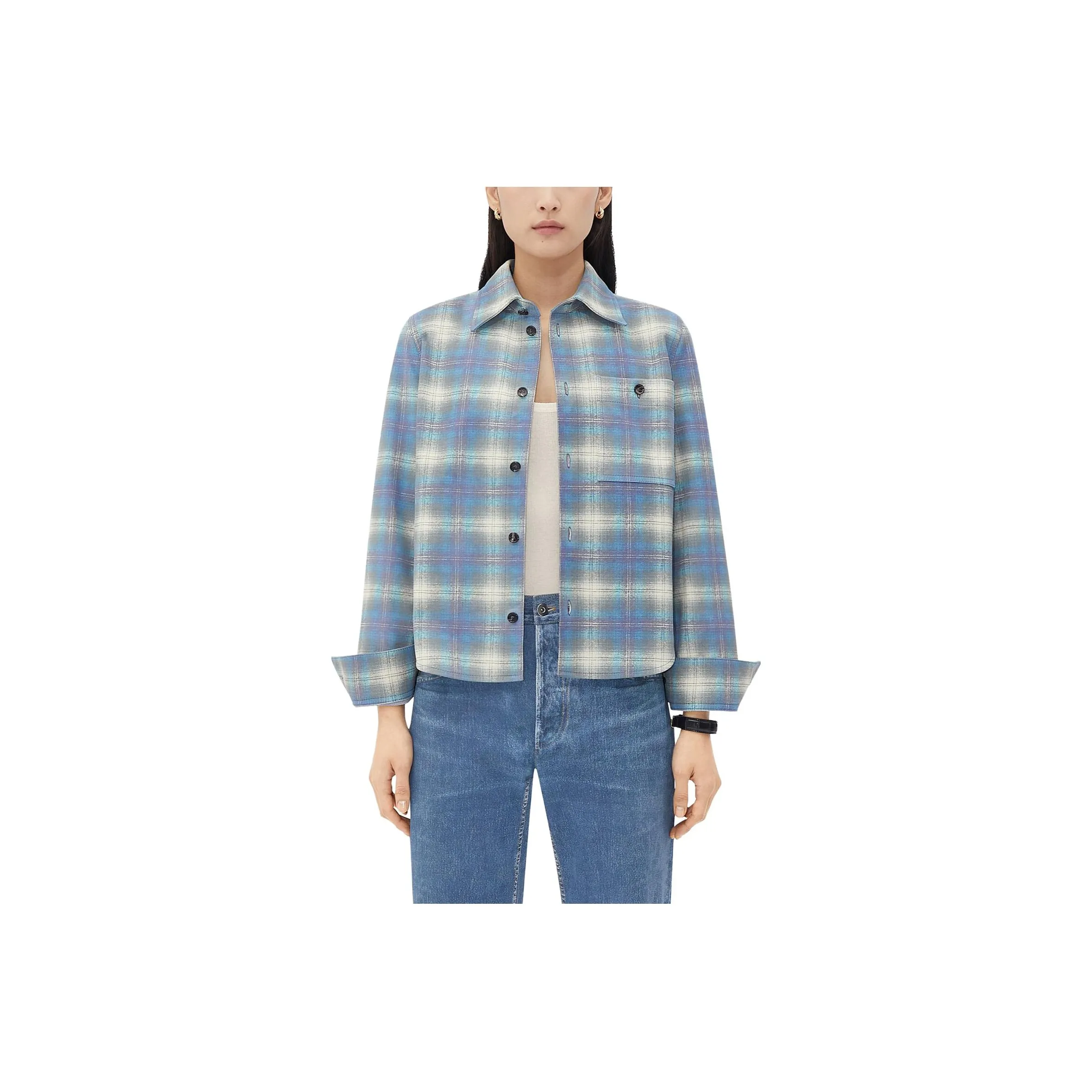Bottega Veneta Flannel Printed Long Sleeved Shirt