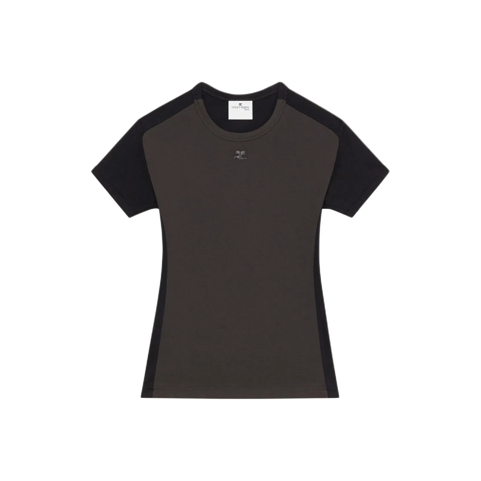 COURREGES T Рубашка Женская Грязно-коричневый Черный Грязно-коричневый Черный