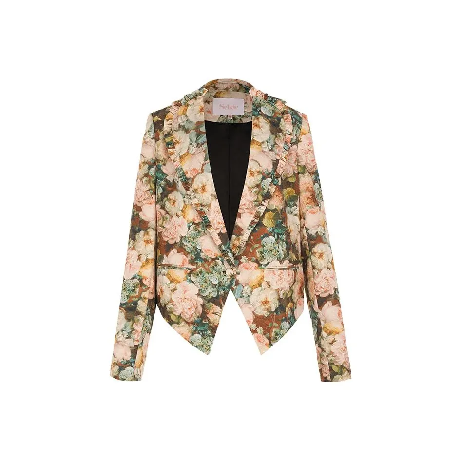 Selkie Коллекция FW23 Куртка Женская Night Розовый Акварельный Принт