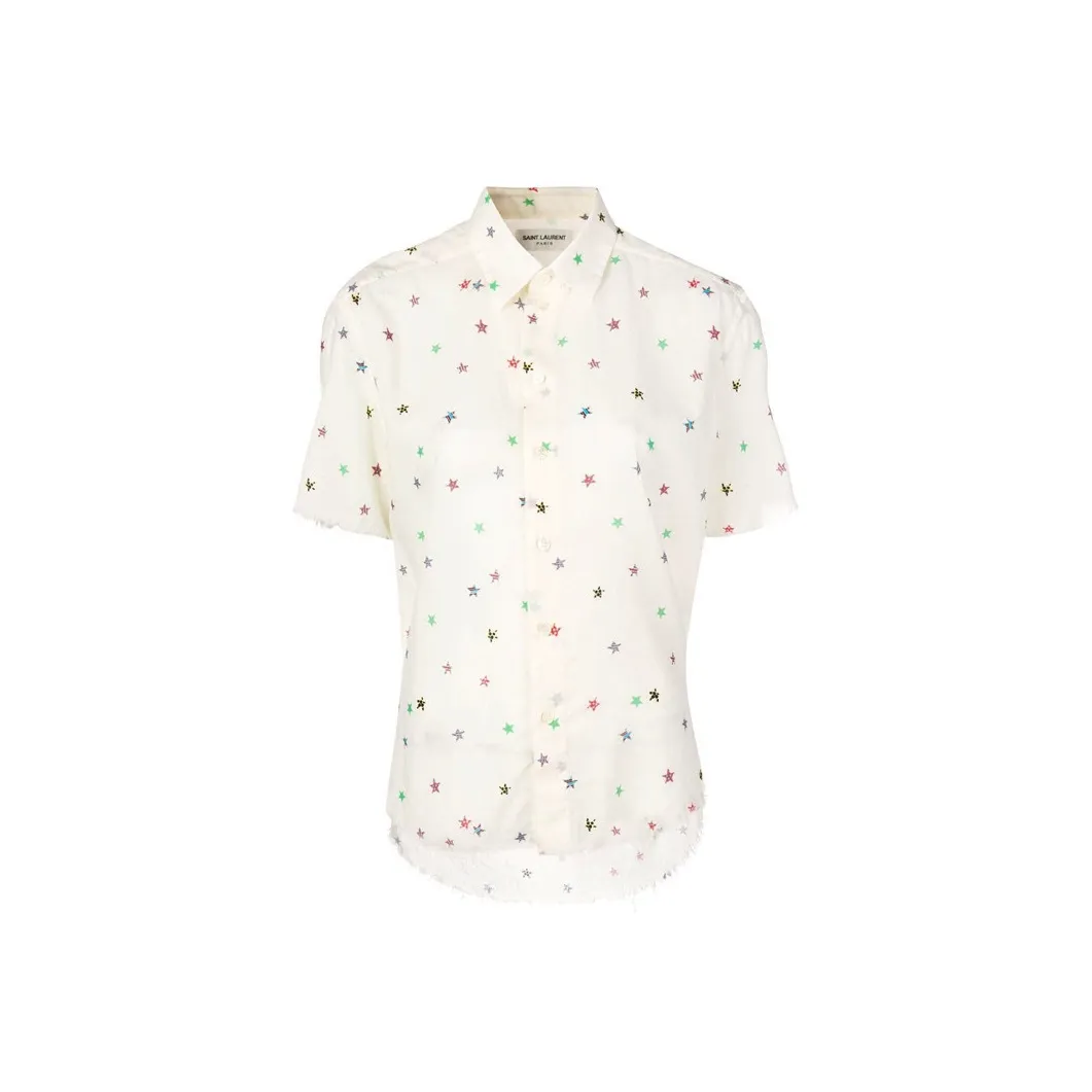 SAINT LAURENT Рубашка Женская Бежевая