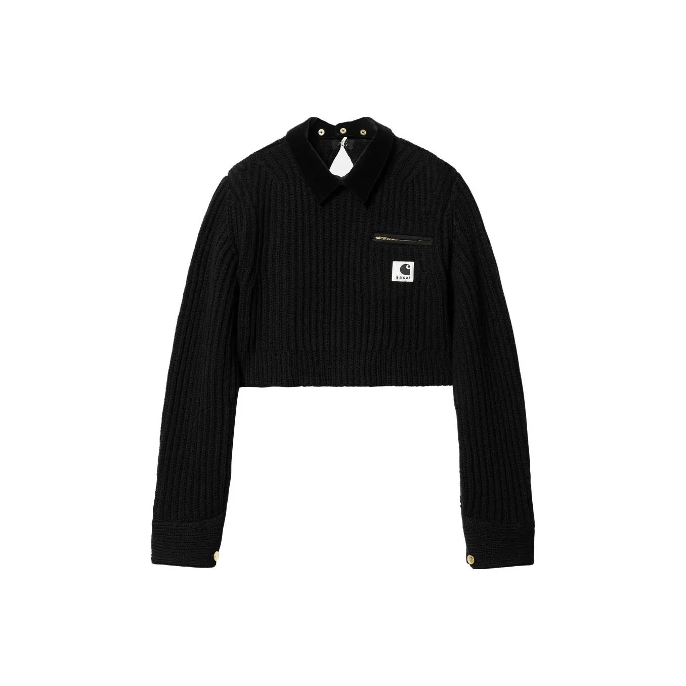 Sacai X Carhartt Wip Women's Knit Detroit Pullover Black