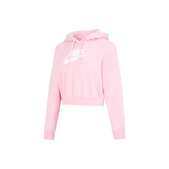 Nike Sportswear Club Fleece Women's Oversized Crop Graphic Hoodie Pink
