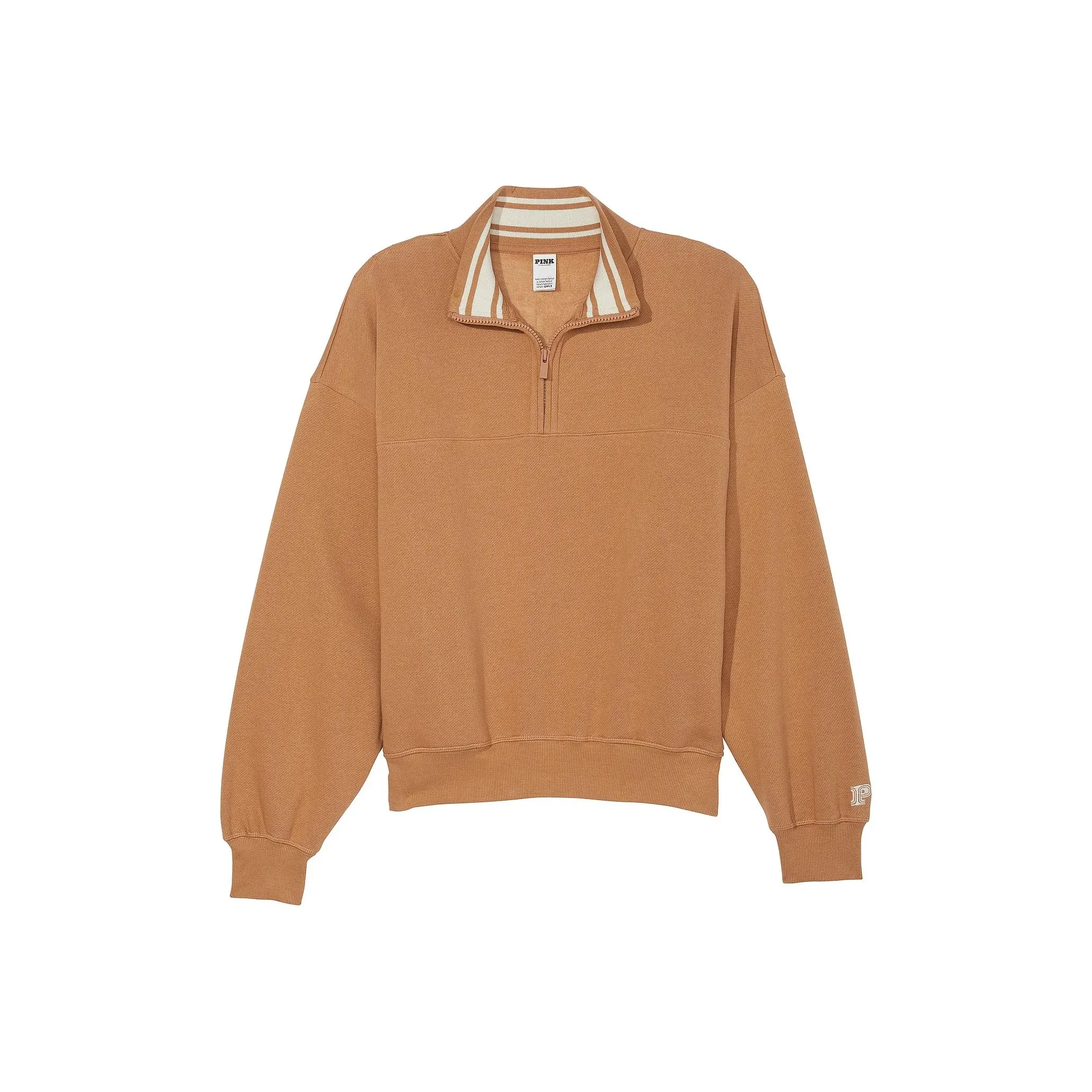 Victoria's Secret Розовый Цвет плюща Флис Полузастежка Толстовка Цвет ириски Толстовка Женские Цвет ириски