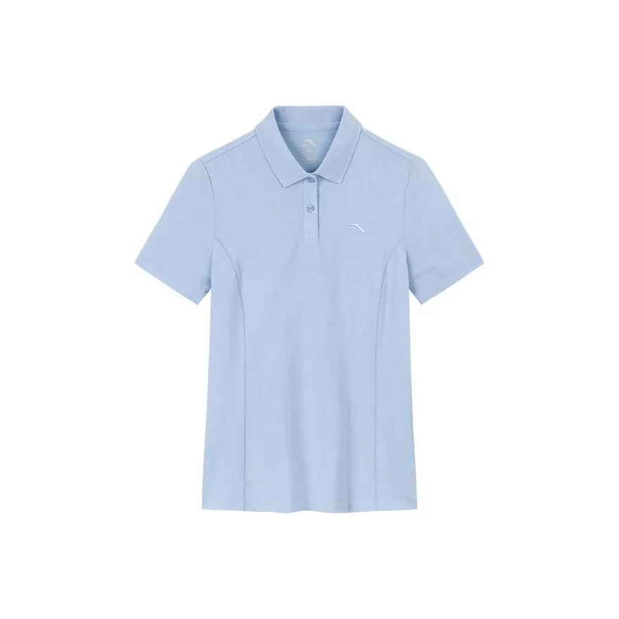 Anta Variety Training Collection Polo Shirt Women's Aqua Sky Blue