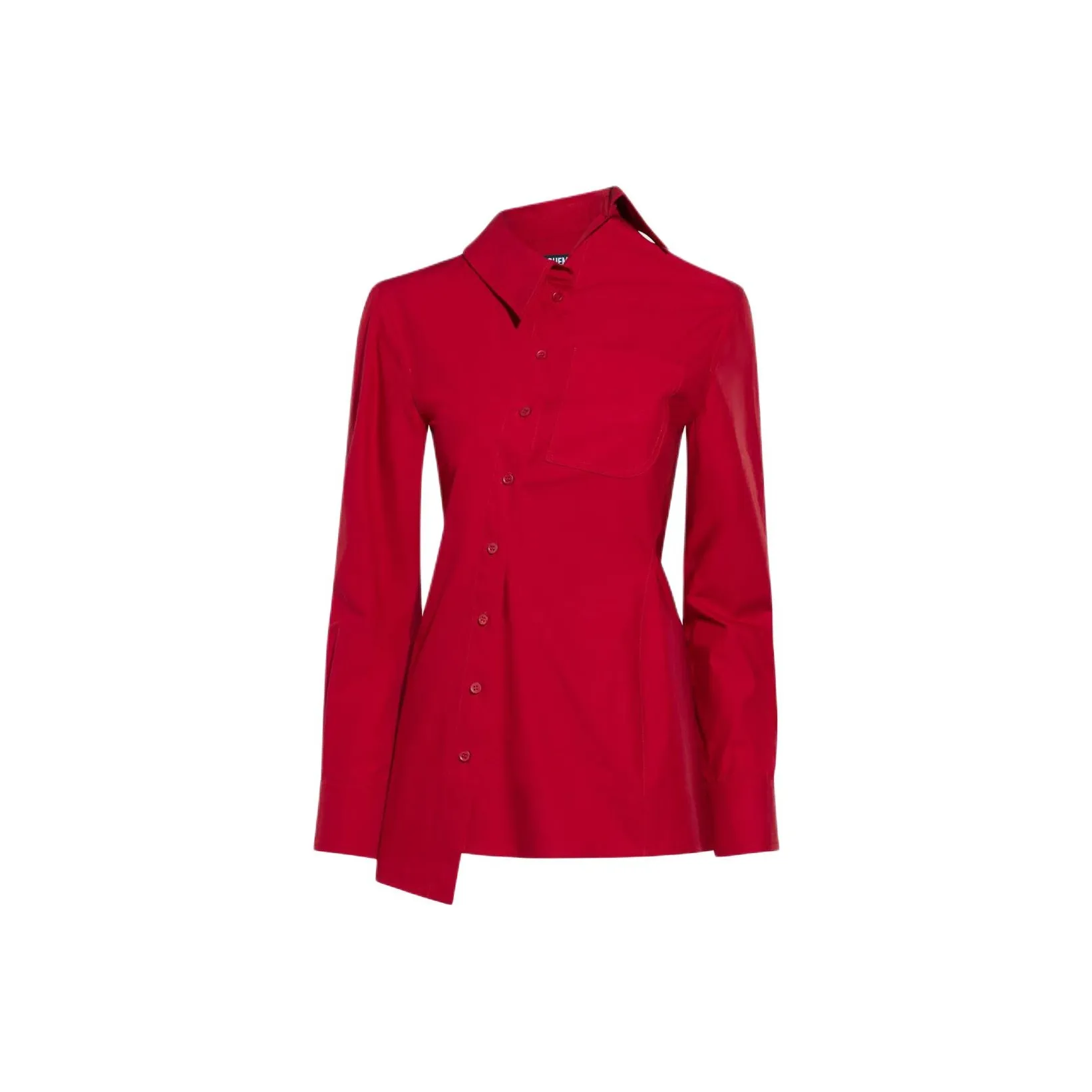 Jacquemus FW24 Асимметричная рубашка Женская Темно-красный Темно-красный