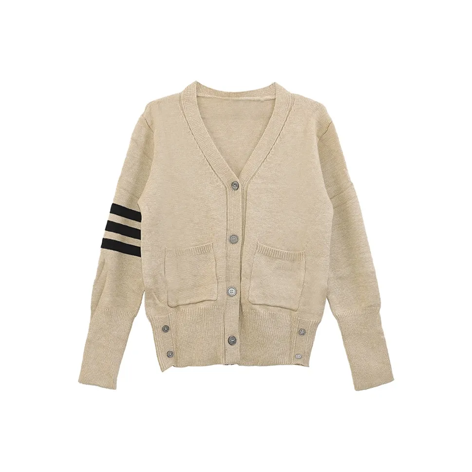 SUNSUNTOWN Cardigan Coats Women's Khaki